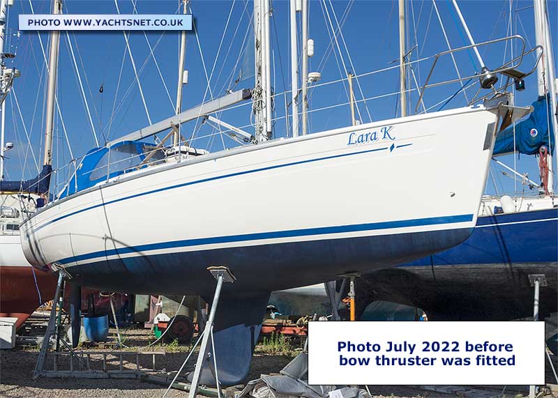 Ashore before bowthruster fitted